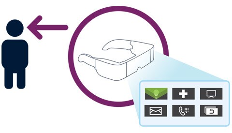 Le dispositif portatif affiche l’interface de navigation