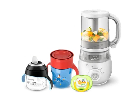 Produits pour jeunes enfants : tasses pour jeunes enfants et robot cuiseur-mixeur 