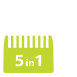Verstellbarer 5-in-1-Kammaufsatz Symbol