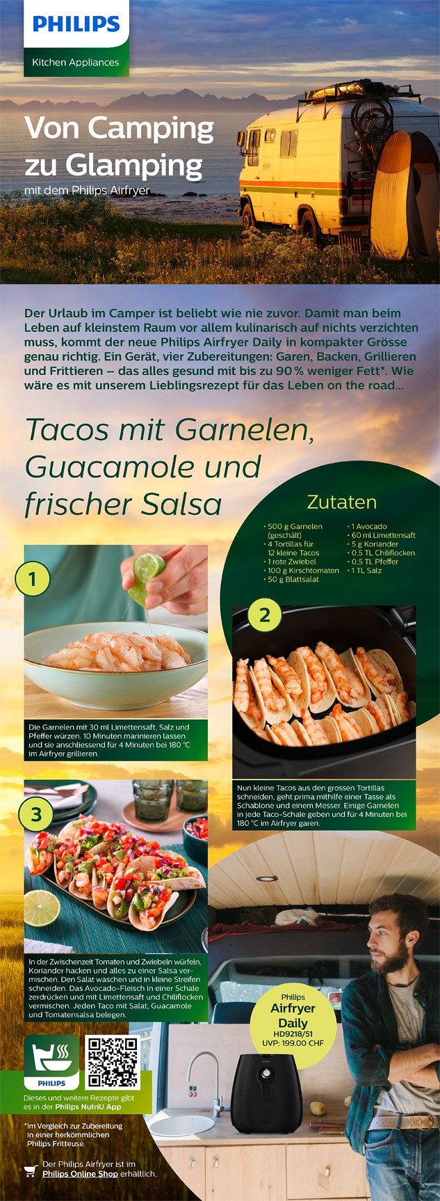 Philips themensheet von camping zu glamping mit dem philips airfryer