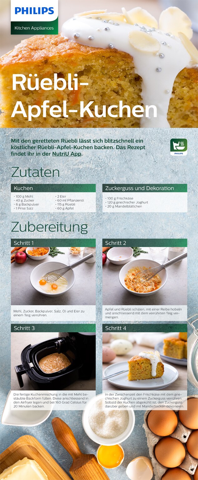 Philips Rezept: Rüebli-Apfel-Kuchen